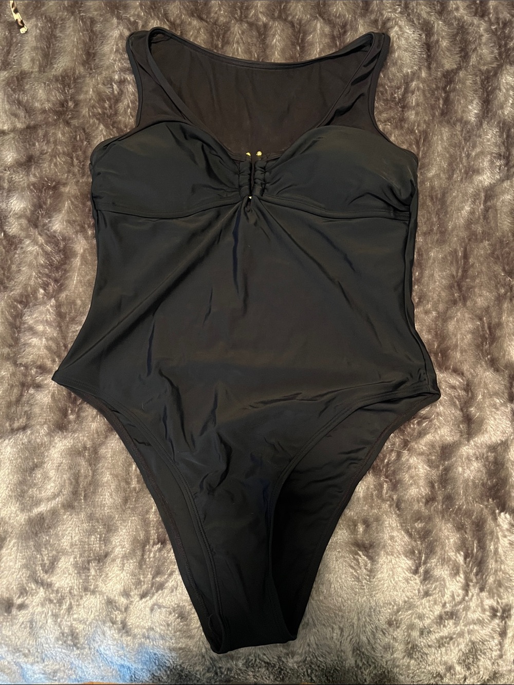 Cupshe Black One-Piece Swimsuit with Gold Accent